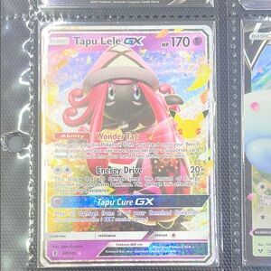 Pokemon Tapu Lele GX Trading Card - Pink and Yellow